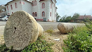 Bolu'da, iş insanına ait villa bahçesinde 2 tarihi sütun bulundu, korumaya alındı