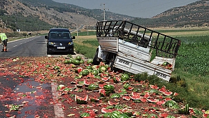 Gaziantep'de kamyonet şarampole devrildi