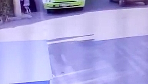 Rampada geri kayan halk otobüsü, başka otobüse çarpıp bahçeye düştü 