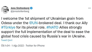 NATO Genel Sekreteri Stoltenberg’den tahıl sevkiyatı açıklaması