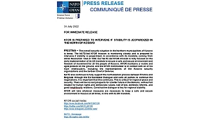 NATO Kosova Gücü: İstikrarın tehlikeye girmesi halinde müdahale etmeye hazırız