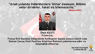 Çopuroğlu’ndan Şehit Olan Uzman Çavuş Ümit Kesti İçin Başsağlığı Mesajı