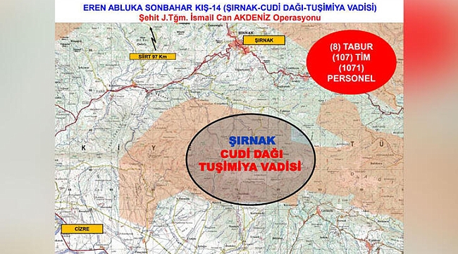 Şırnak'ta 'Eren Abluka Sonbahar-Kış-14 Operasyonu' başlatıldı