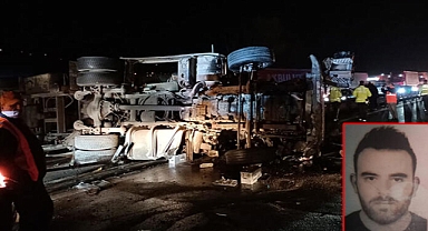 Kazada devrilen TIR'ın şoförü öldü