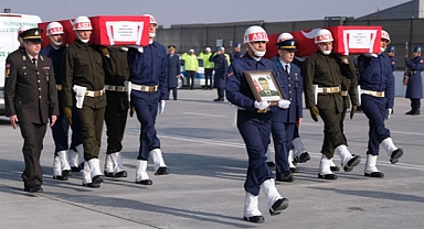 Konya'da askeri araç kazasında şehit olan 2 asker için uğurlama töreni
