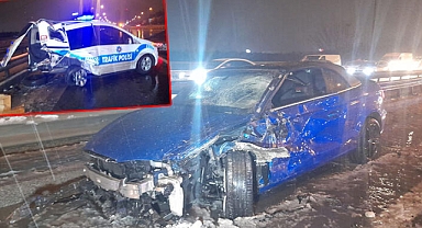 Esenler TEM Otoyolu'nda kaza yapan sürücü ile polise çarptı