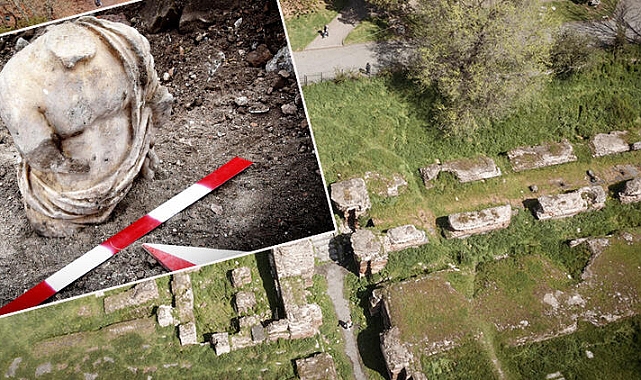 Saraçhane Arkeoloji Parkı'nda Roma dönemine ait heykel bulundu