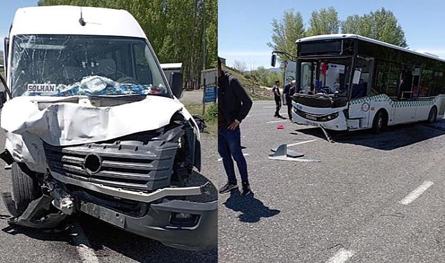 Bingöl'de halk otobüsü ile yolcu minibüsü çarpıştı: 16 yaralı