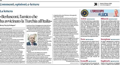 Cumhurbaşkanı Erdoğan İtalyan gazetesinde Berlusconi için yazı kalem aldı