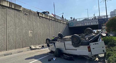Manisa'da kaza yapan aracın sürücüsü, alkol testi yapmak isteyen polise saldırdı