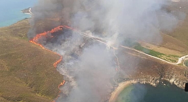 Avşa Adası'nda korkutan arazi yangını!