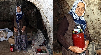 Kayseri'de binlerce yıllık oyma mağaralarda yiyecekler..