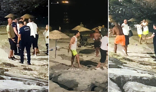 Plajda bıçaklı şişeli kavga