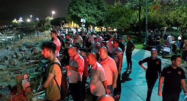 Tekne alev alev yandı