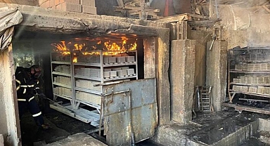 Tuğla fabrikasında çıkan yangın...