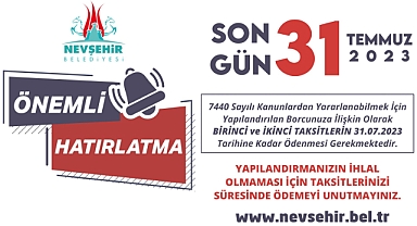 Yapılandırma Ödemeleri İçin Son Gün!