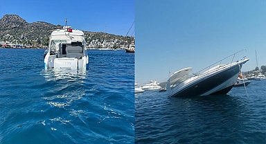 11 metrelik yat Bodrum'da battı