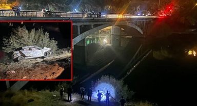 Otomobil 25 metre yüksekten düşerek ağaca çarptı