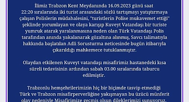 Polise mukavemette bulunduğunu sandığı turisti yumrukladı