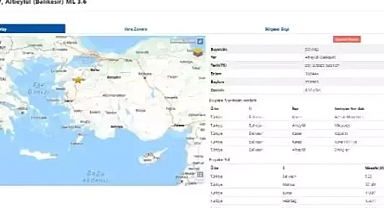 Balıkesir'de 3.6 büyüklüğünde deprem