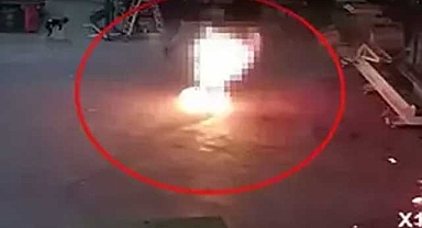 Sobayı harlamak için tiner dökünce patlama meydana geldi