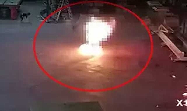 Sobayı harlamak için tiner dökünce patlama meydana geldi