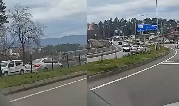 Bartın'da kara yolunda ters şeritte ilerleyen sürücü tehlike saçtı!