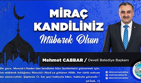 Başkan Cabbar'dan, Miraç Kandili Mesajı