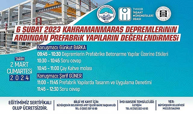 Büyükşehir’den ‘Prefabrik Yapıların Değerlendirmesi’ Semineri