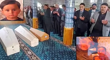 Babalarının öldürdüğü 3 kardeş, son yolculuklarına uğurlandı...