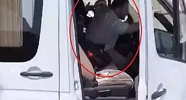 Minibüs şoförleri işte böyle kavga etti!