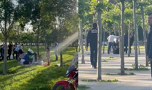 Zeytinburnu’nda keserle zabıtaya saldıran seyyar satıcıya tekme tokat dayak kamerada