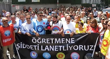 Ümraniye'de öğretmene yumruklu saldırıya okul önünde protesto...