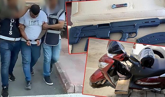 Ölümle tehdit ettiği eşini, av tüfeğiyle polis merkezinin yakınında beklerken yakalandı