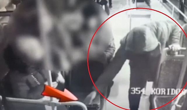 Kayseri'de özel halk otobüsündeki hırsızlık anı kamerada; şüpheli yakalandı
