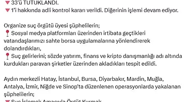  11 ilde 33 Tutuklama