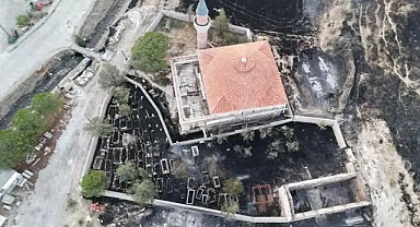 Alevlerin izleri havada görüntülendi çanakkale'de yangın sürüyor 