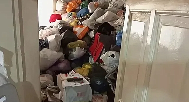 Aydın da evde 6 kamyon çöp çıktı 