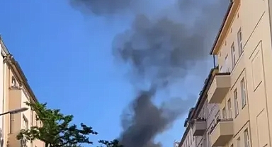 berlinde binada yangın çıktı