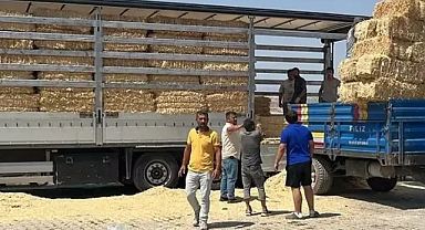 Çankırı çiftçilerden karabüklü çiftçilere saman yardımı