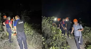 Kayalıklardan düşüp ayağını kırdı yardımına ekipler koştu 