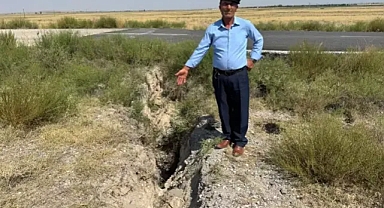 Konya'da yüzeydeki yarıklar tedirgin etti