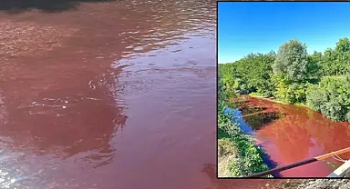 Mudurnu çayı kırsalda kan akıyor rengi kırmızıya dönüştü 