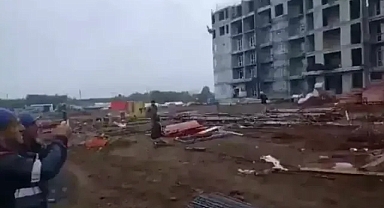 Türk işçiler rusya'daki sarsıntıyı kameraya aldı 