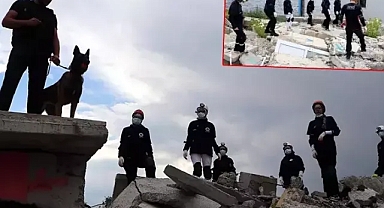 Uygulamalı eğitim deprem alanında sağlık öğrencileri enkazda 