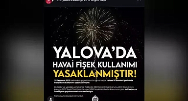 Yalovada'da Havai Fişek Yasagı