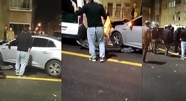 Kaza yapan oğluna kızan babayı çevredekiler sakinleştirdi