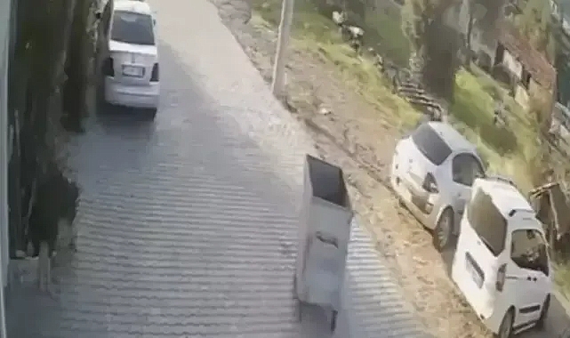 Konteynerin Beklenmedik Hareketi Çöp Kamyonunu Ardından Sürükledi
