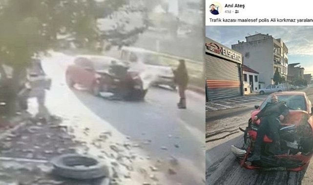 Polise çarptığı kazanın görüntüsünü sosyal medyada paylaştı, gözaltına alındı