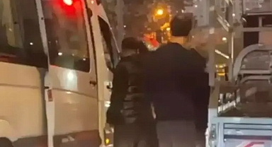 Ümraniye'de servis şoförüne yumruklu saldırı kamerada